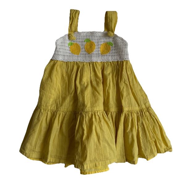 Lot of 3 Girls Dresses Size 4T Tommy Bahama Dress Ruffle Crochet Pom Pom Lemon - Picture 4 of 9